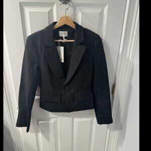 Frame Denim Shrunken blazer black pinstripe Size 4